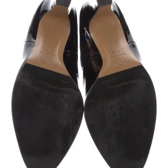 Chanel Black Patent Leather Heeled Boots - Picture 6 of 7